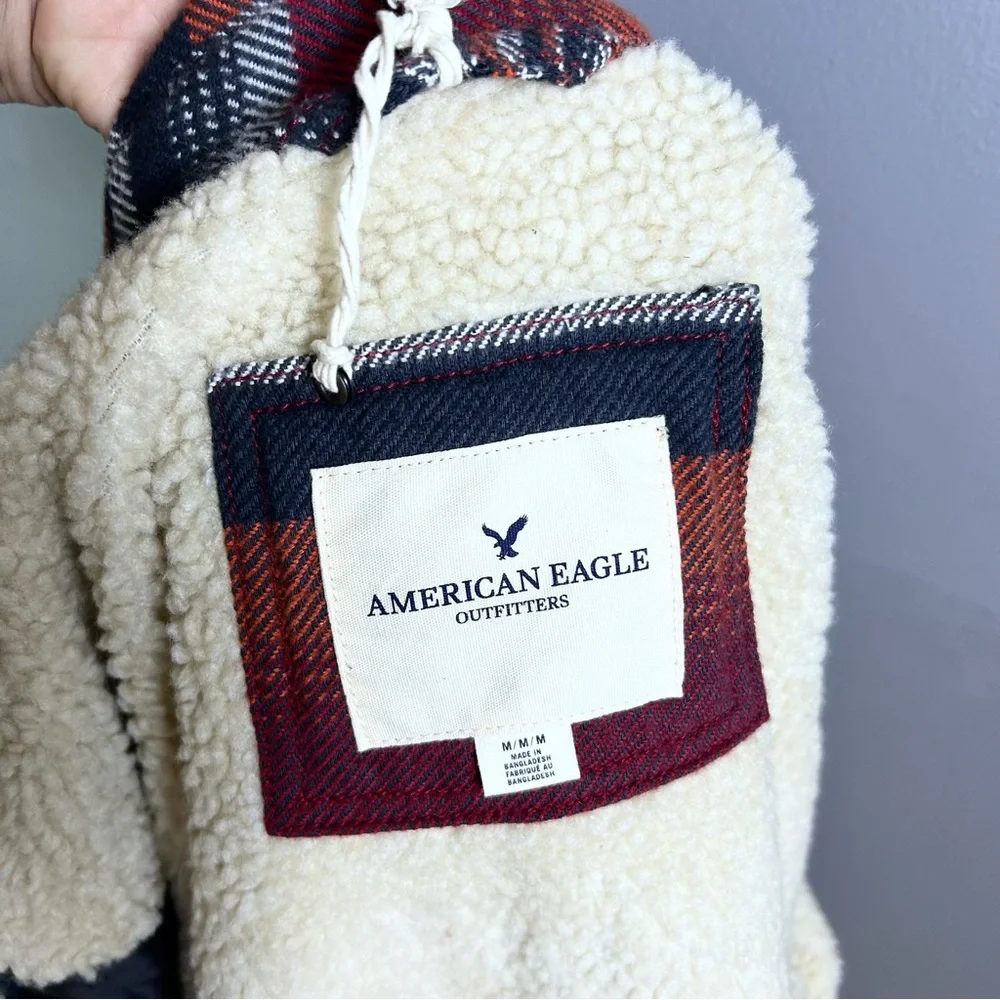 American‎ Eagle jacket men's medium sherpa southwestern heavy blanket gorpcore